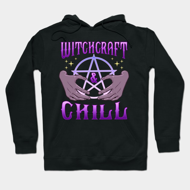 Witchcraft and Chill Occult Pentagram Halloween Hoodie by creative